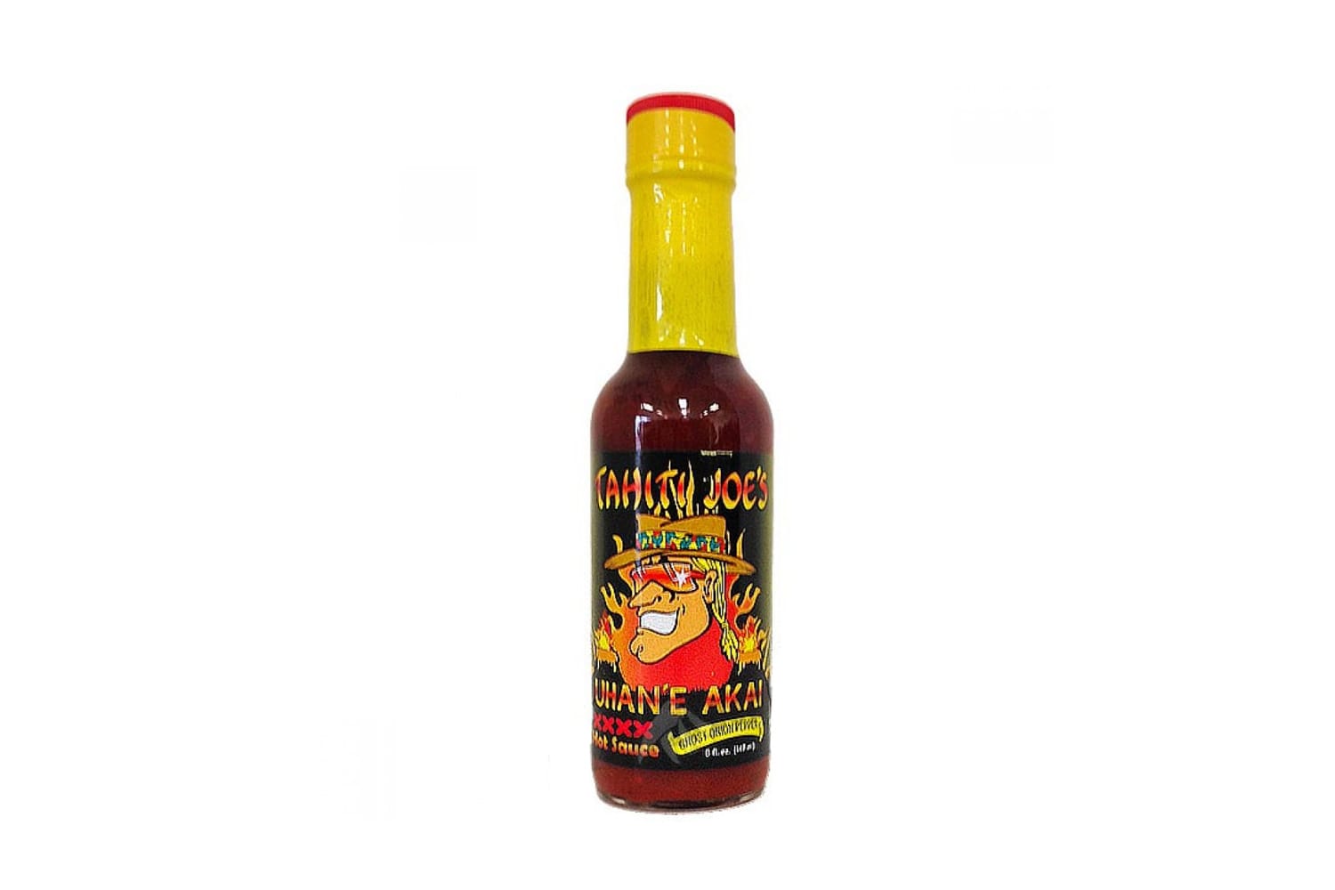 Wer Spaß am Schmerz hat, sollte diese preisgekrönte Sauce Uhan’e Akai mit Ghost Onion Pepper von Tahiti Joe (um 13 Euro) versuchen.