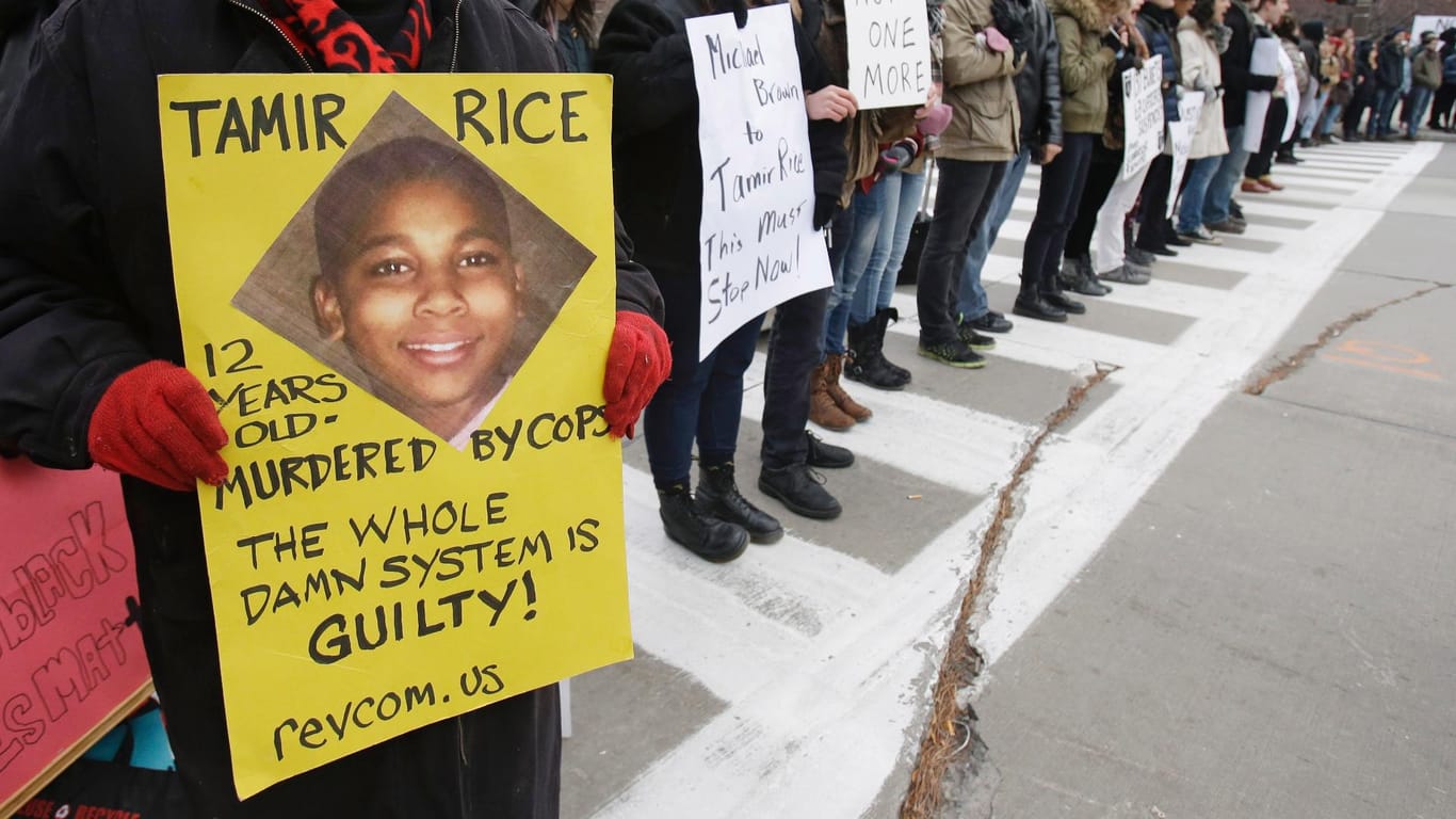 Proteste gegen Polizeigewalt in Cleveland nach den Schüssen auf Tamir Rice.