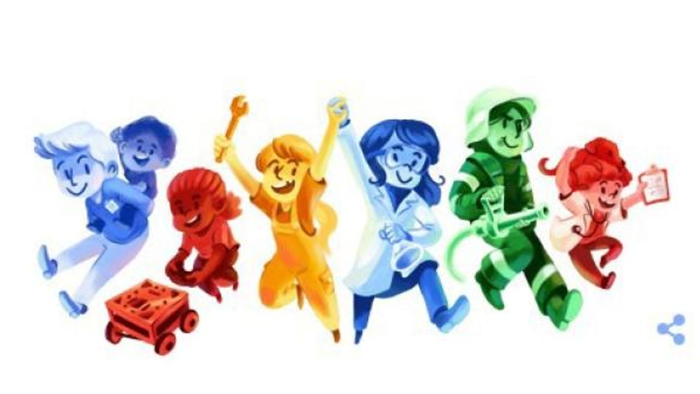 Das aktuelle Google Doodle erinnert an den Girls' Day Boys' Day 2016.