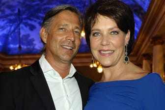 Reiner Fischer und Janina Hartwig beim Bayerischen Fernsehpreis 2014.
