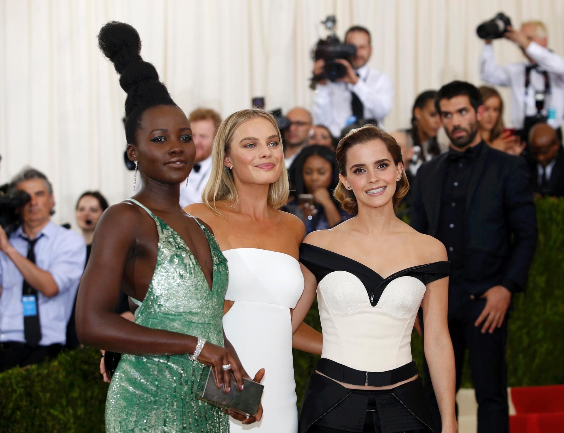 Diese Damen boten einen angenehmeren Anblick: Lupita Nyong'o, Margot Robbie und Emma Watson.