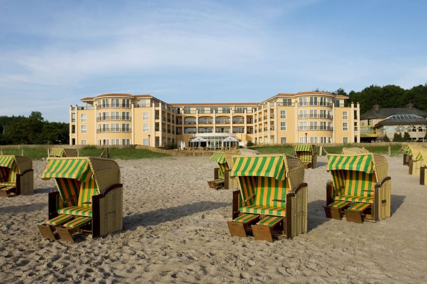 Das Grand Belveder am Timmendorfer Strand ist nur einen Steinwurf von der See entfernt.