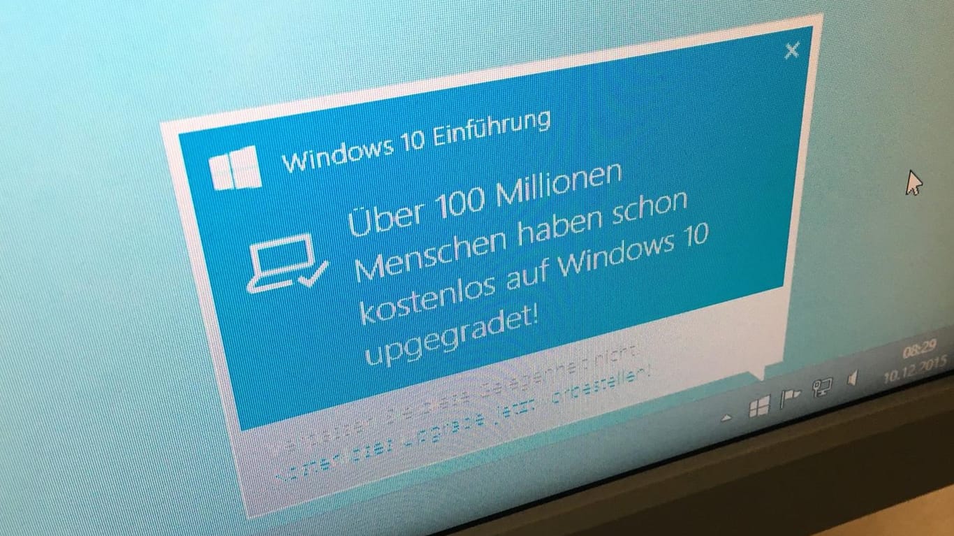 Nicht immer erwünschte Aufforderung zum Upgrade auf Windows 10.