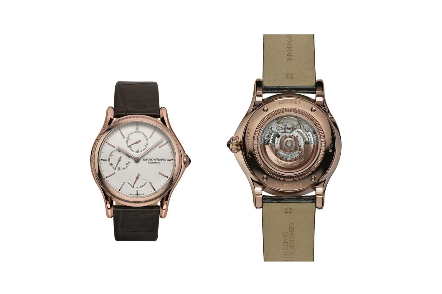 Die Bezeichnung "Swiss Made", wie bei dem gleichnamigen limitierten Modell von Armani (um 2150 Euro), steht ebenfalls für Schweizer Qualität. Die Uhr muss jedoch nicht vollständig aus der Schweiz stammen.