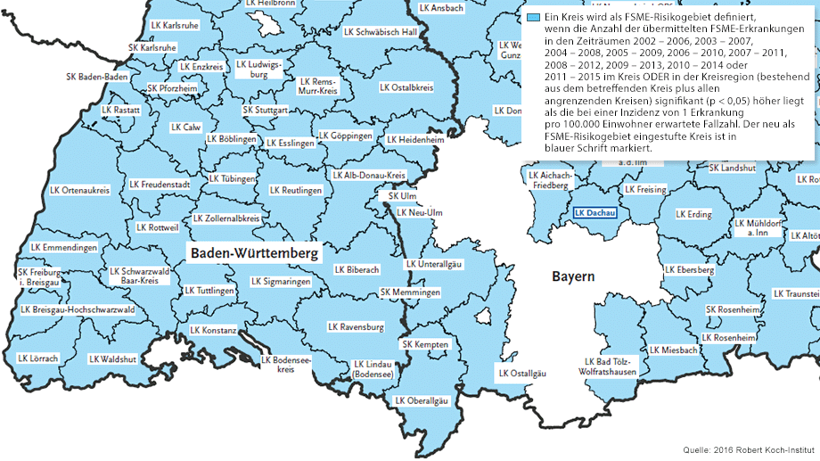In Baden-Württemberg sind fast alle Landkreise betroffen.