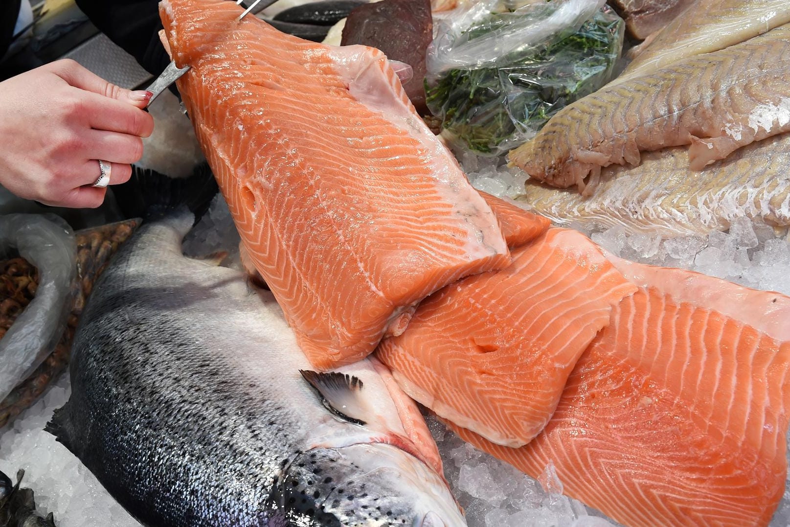 Ethoxyquin gelangt möglicherweise über das Futter in den Lachs.