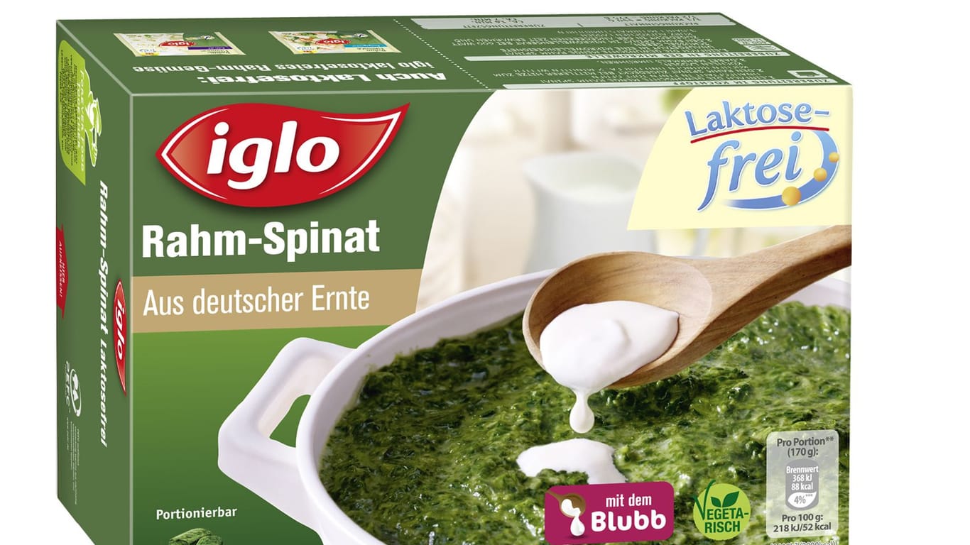 Iglo ruft vorsorglich Rahm-Spinat der "Variante laktosefrei" zurück.
