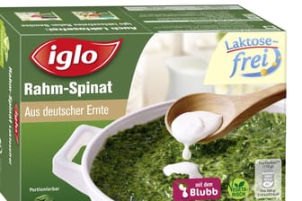 Iglo ruft vorsorglich Rahm-Spinat der "Variante laktosefrei" zurück.
