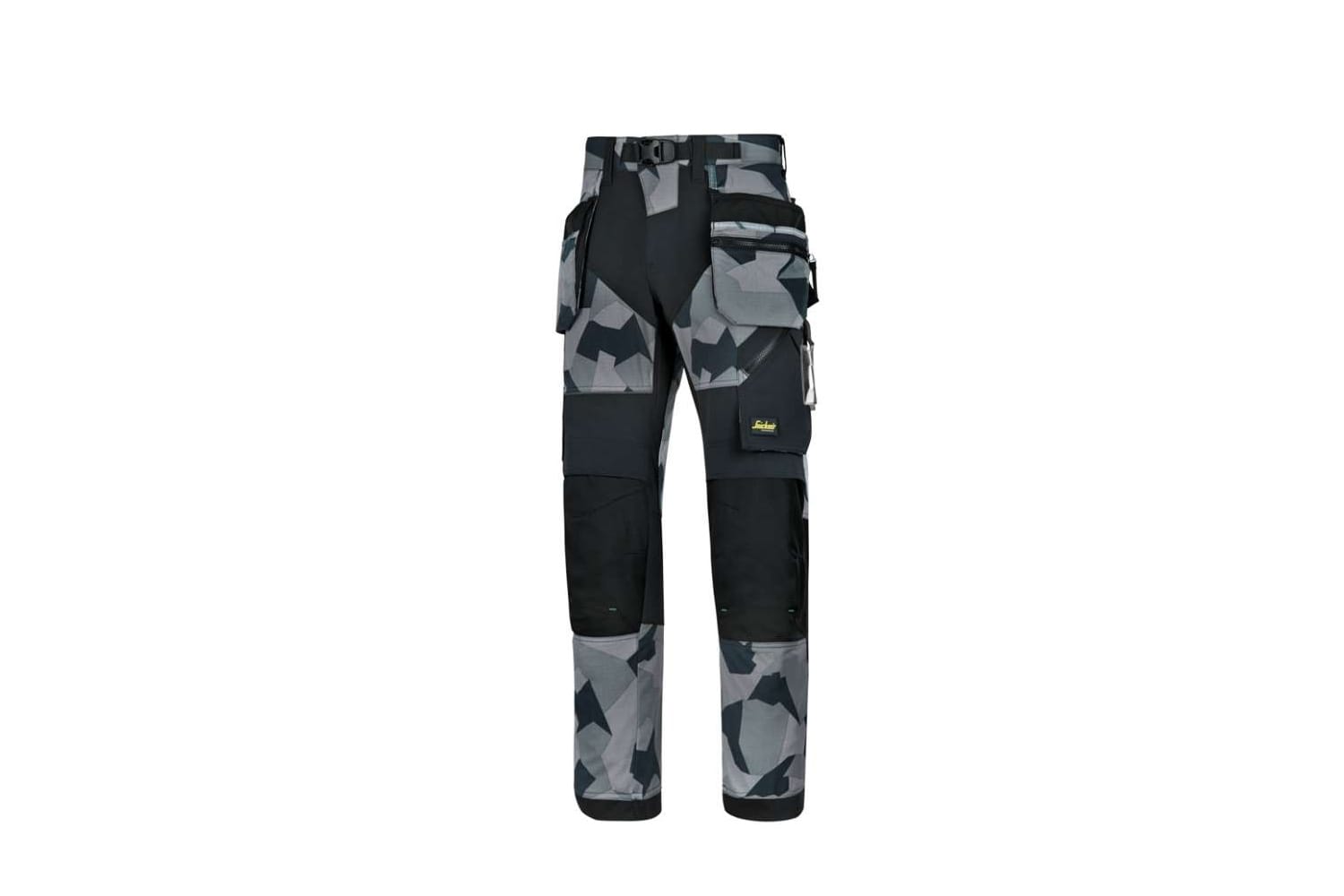 Geradezu modisch zeigt sich die superleichte Arbeitshose von Snickers Workwear (um132 Euro) mit ihrem grafischen Camouflage-Muster. Praktische Taschen und Verstärkungen sorgen für Komfort.