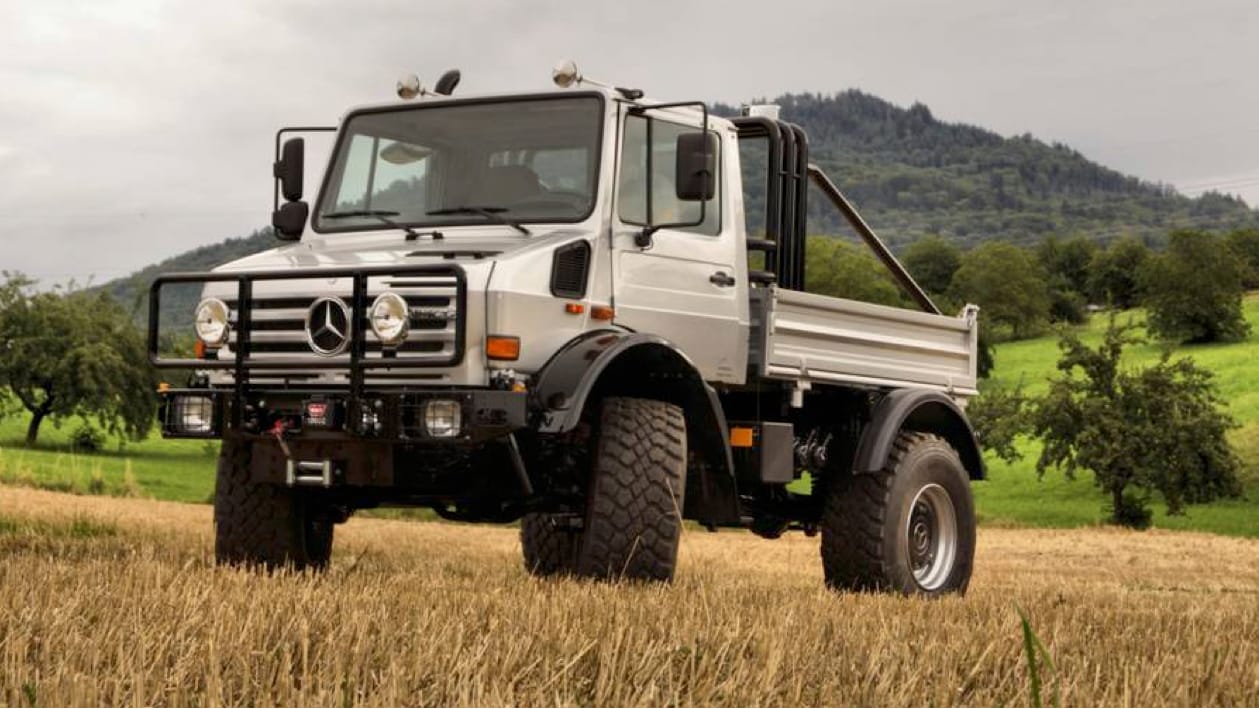In diesem Unimog war eins Arnie unterwegs. In diesem Unimog war eins Arnie unterwegs.