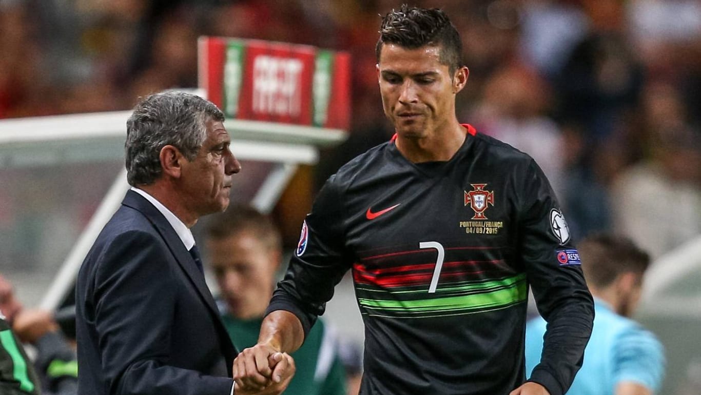 Auf dem Weg zur EM in Frankreich: Fernando Santos (li.) und sein Topspieler Cristiano Ronaldo.