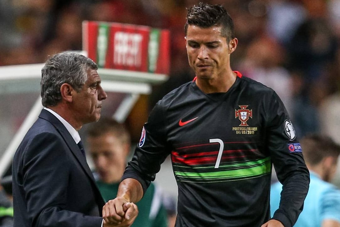 Auf dem Weg zur EM in Frankreich: Fernando Santos (li.) und sein Topspieler Cristiano Ronaldo.