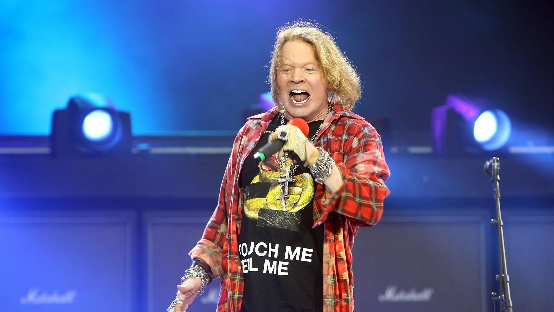 Axl Rose am 1. Juni 2016 bei einem Konzert mit AC/DC in Leipzig.