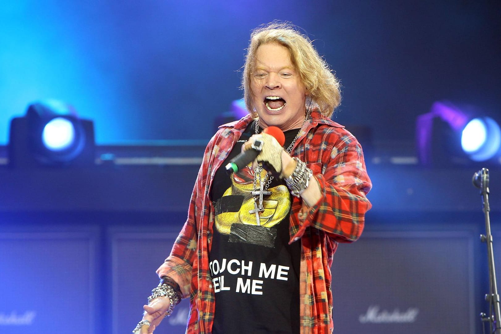 Axl Rose am 1. Juni 2016 bei einem Konzert mit AC/DC in Leipzig.