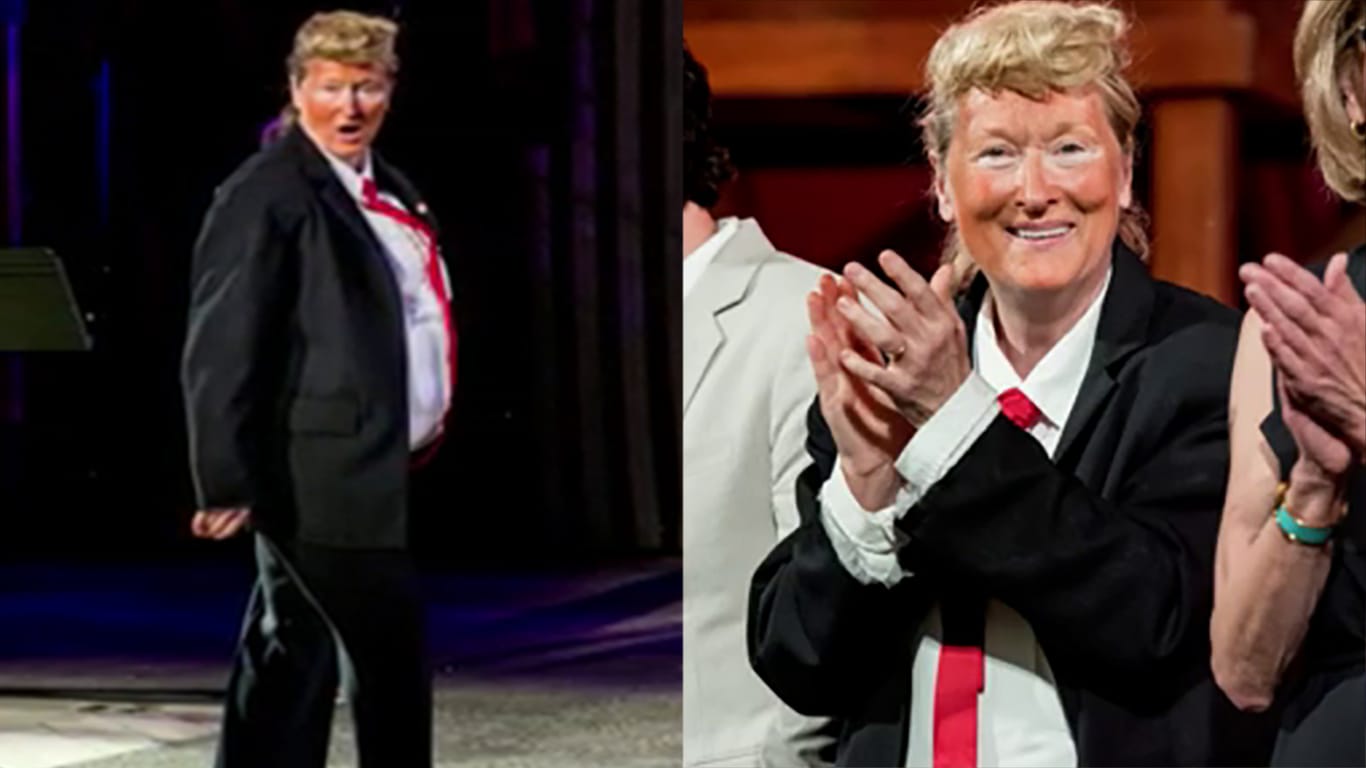Meryl Streep veräppelt den republikanischen US-Präsidentschaftsbewerber Donald Trump.