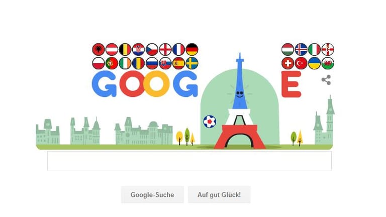 Am 10.06. feiert Google den Beginn der Euro 2016 mit einem Google Doodle