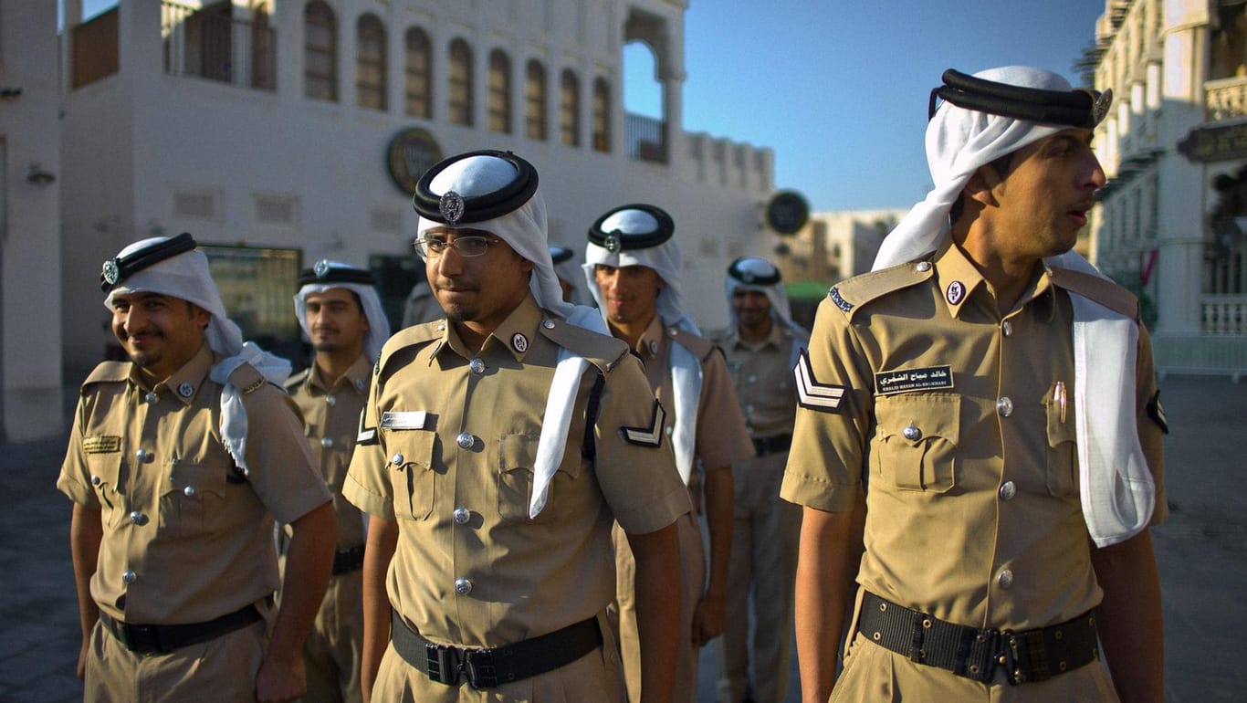 Polizisten in Katars Hauptstadt Doha.