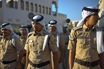 Polizisten in Katars Hauptstadt Doha.