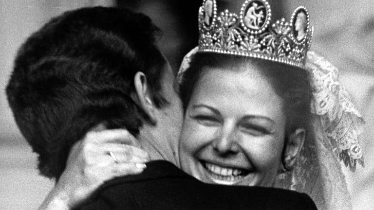Überglücklich: Königin Silvia an ihrem Hochzeitstag.