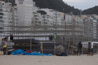 In Rio gibt es noch viel zu tun. Hier die Baustelle des Beachvolleyball-Stadions.