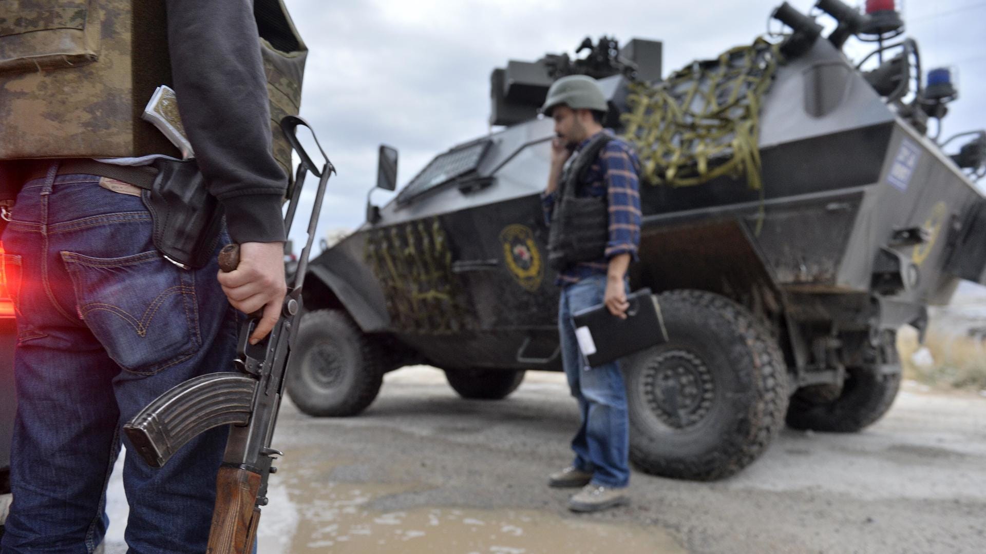 Türkische Sicherheitskräfte an der Grenze zu Syrien.