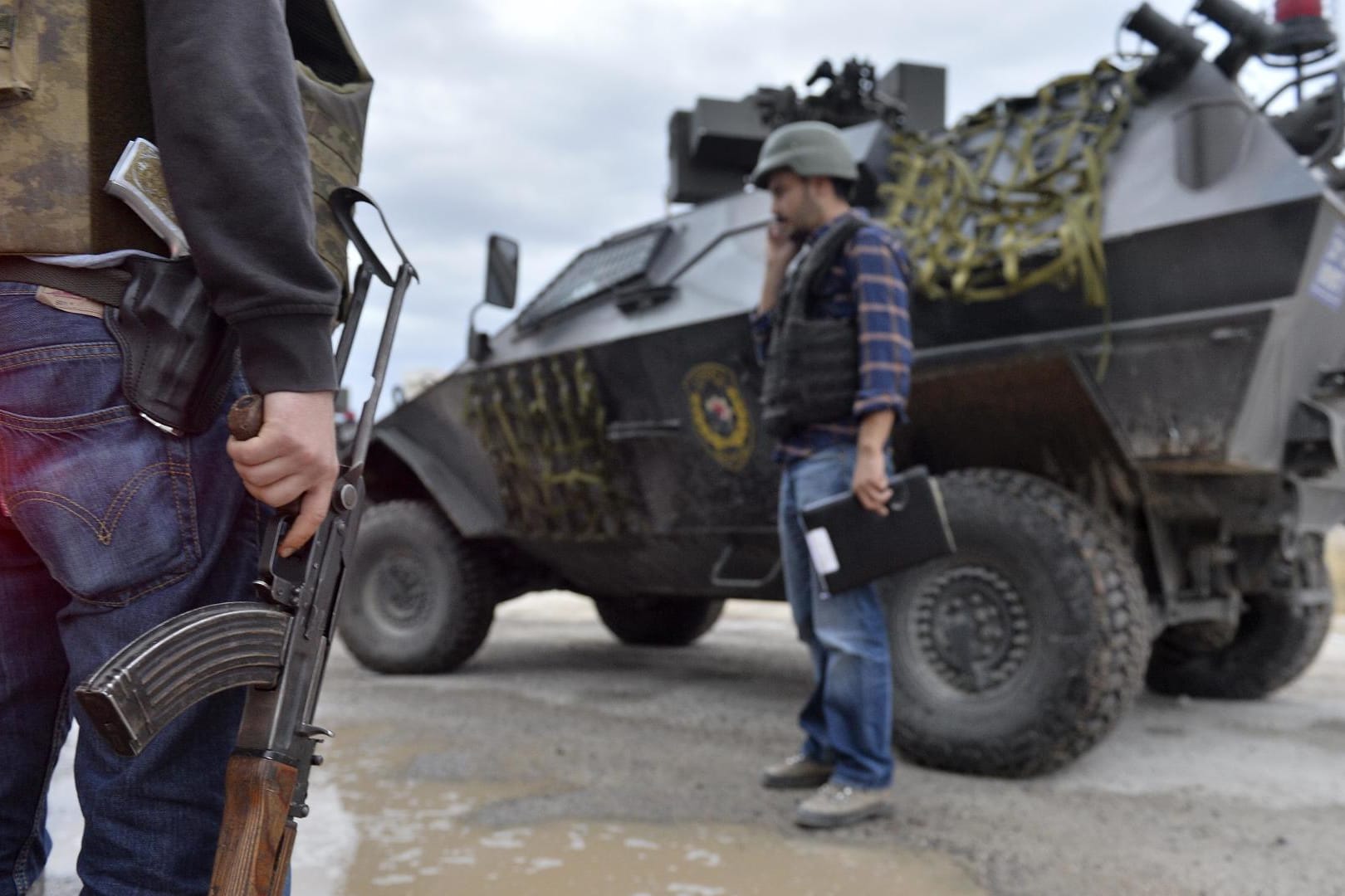 Türkische Sicherheitskräfte an der Grenze zu Syrien.