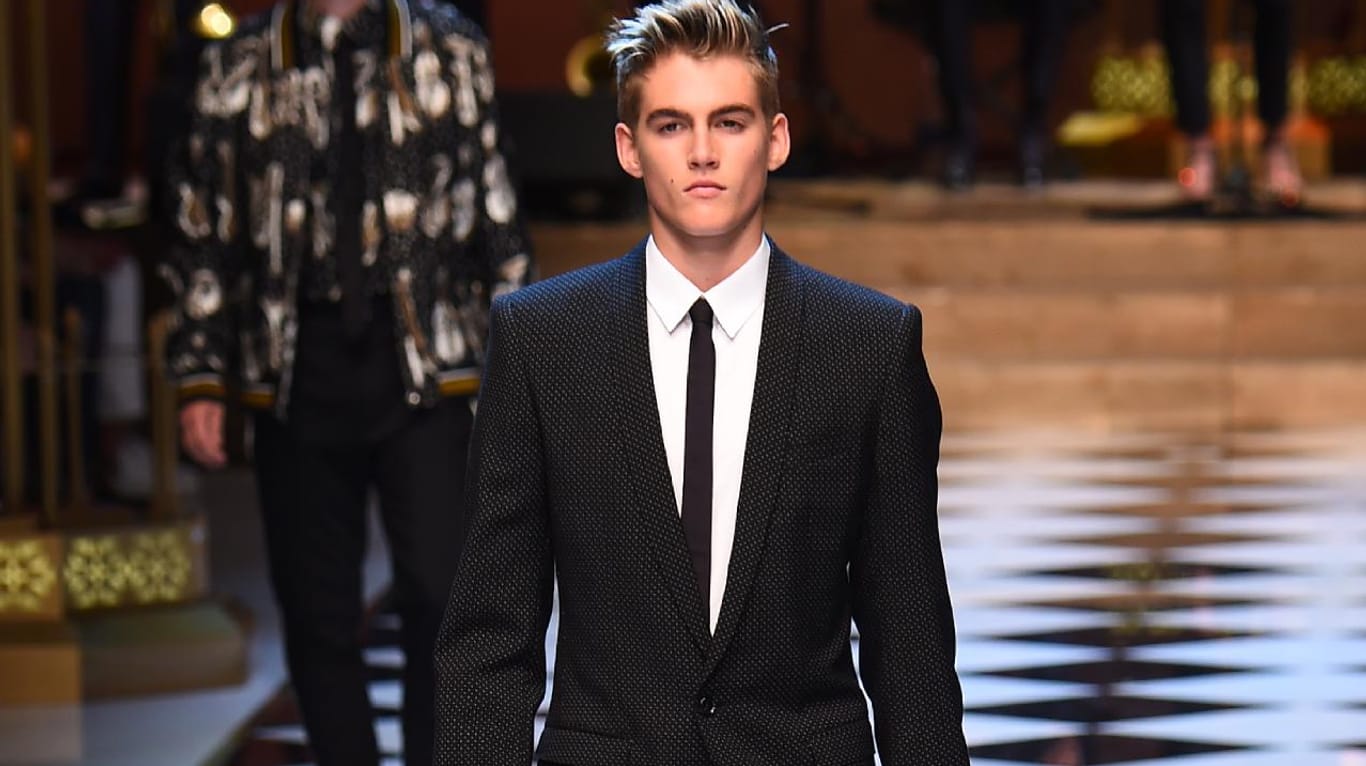 Presley Gerber, Sohn von Ex-Topmodel Cindy Crawford, bewies in Mailand echte Modelqualitäten.