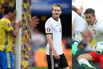 Konnten bei der EM 2016 nicht überzeugen: Zlatan Ibrahimovic, André Schürrle, Robert Lewandowski (v.li.).