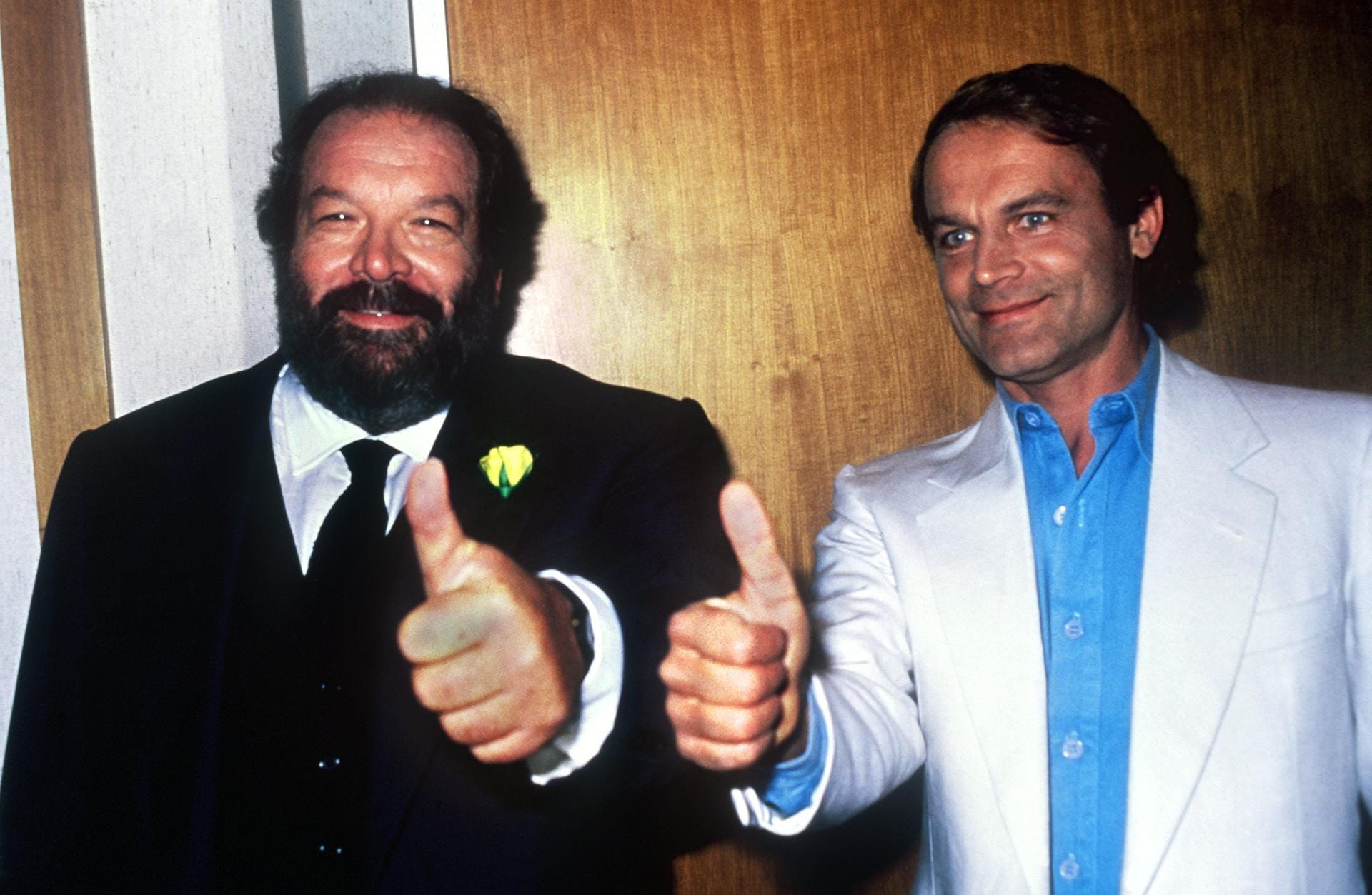 1984 präsentieren Spencer und Hill in der Fernsehshow "Auf los geht's los" ihren Film "Vier Fäuste für Rio". Spencer spielte auch in Filmen wie der deutsch-italienischen Produktion "Banana Joe" oder "Plattfuß in Afrika" mit.