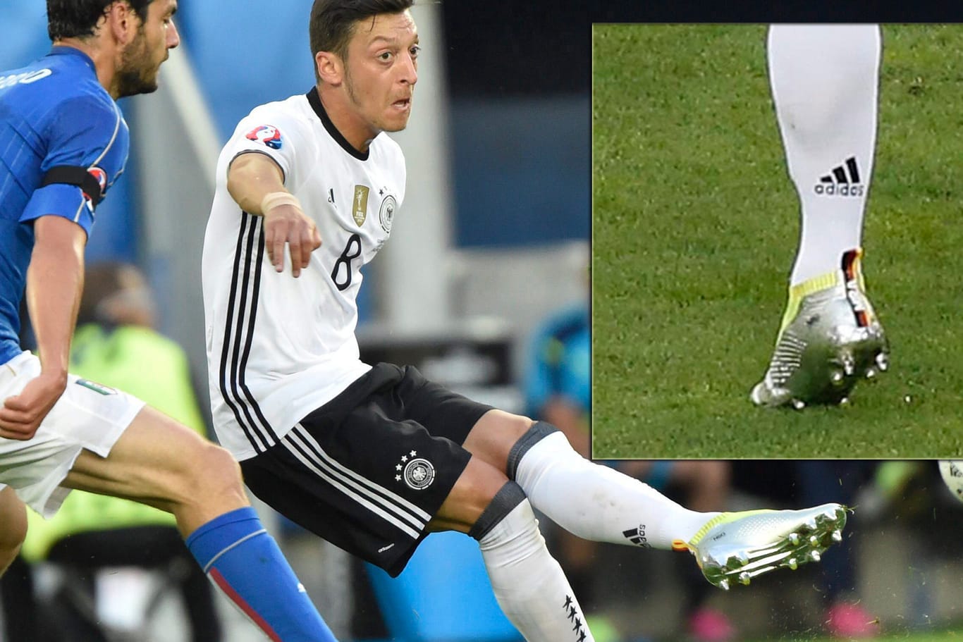 Mesut Özil überrascht mit einem Frauennamen auf dem Schuh.