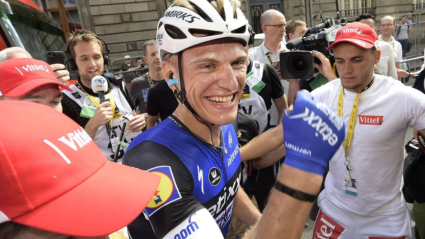 Glanzvolles Comeback: Marcel Kittel jubelt nach seinem Sieg auf der vierten Etappe.
