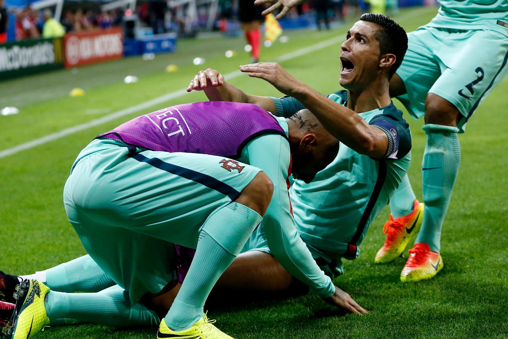 Cristiano Ronaldo bejubelt den Führungstreffer.