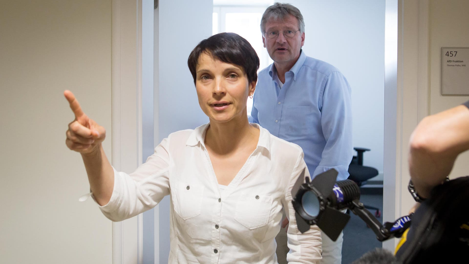 Frauke Petry und Jörg Meuthen im Stuttgarter Landtagsgebäude.