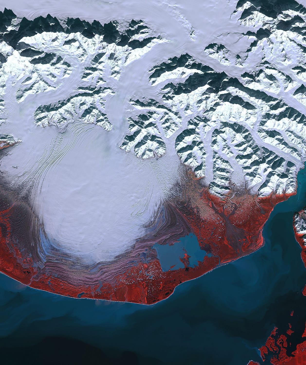 Ein Küstenabschnitt mit Gletscher auf der Nordhalbkugel - aber wo?