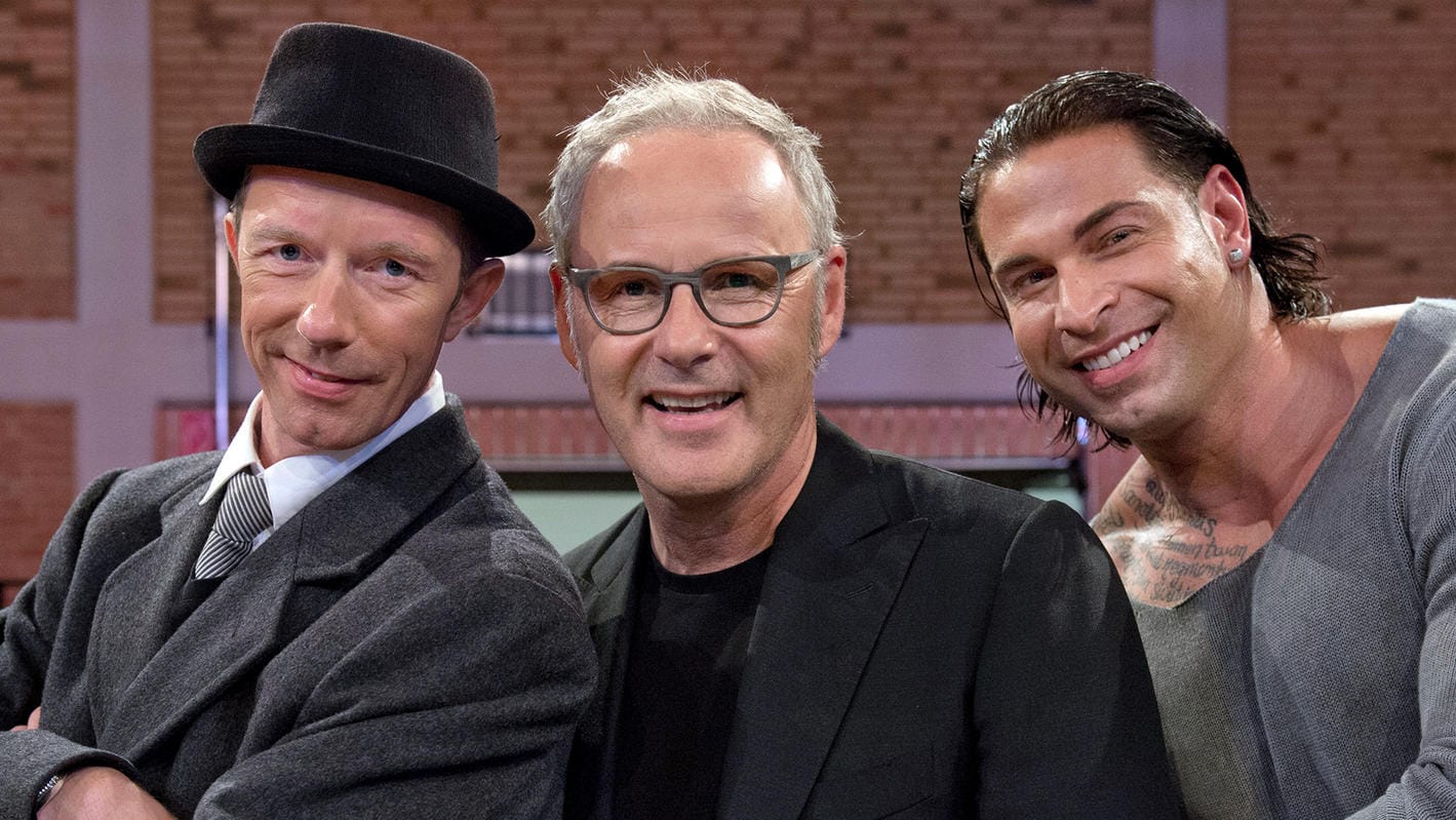 Nico Patschinski, Reinhold Beckmann und Tim Wiese bei "Beckmanns Sportschule".