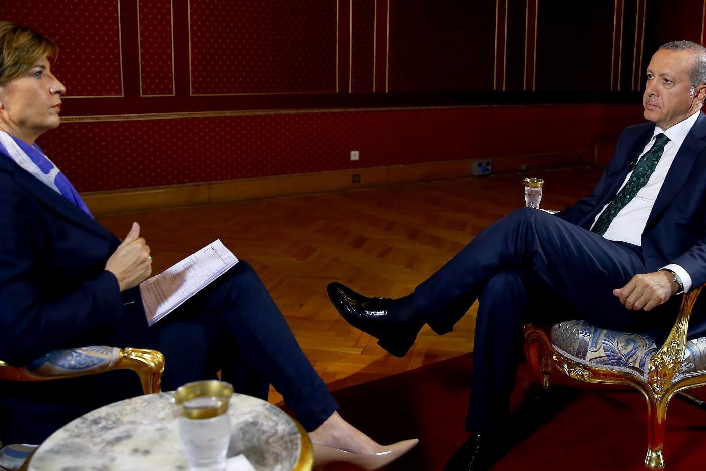 Der türkische Präsident Recep Tayyip Erdogan im Interview mit der CNN-Journalistin Becky Anderson.