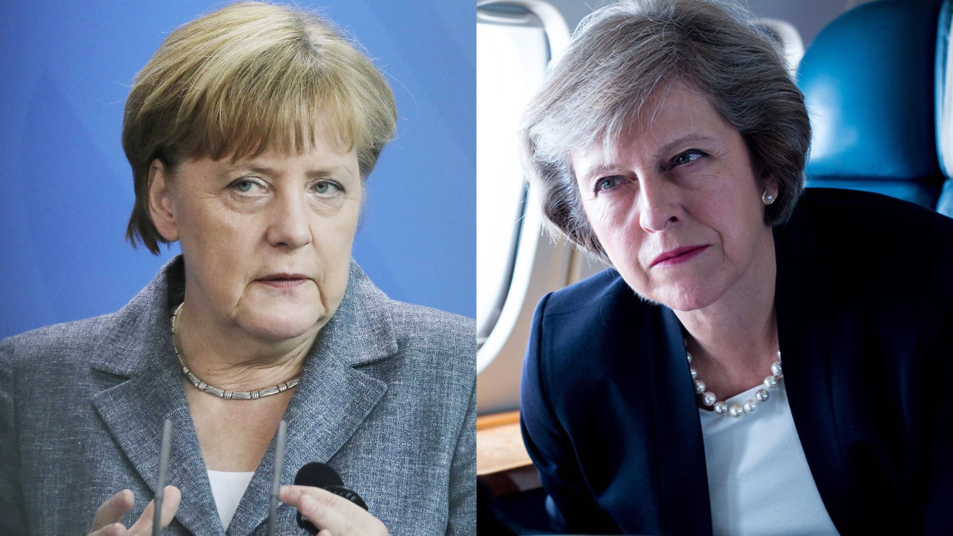 Mächtige Frauen Europas: Angela Merkel und Theresa May.