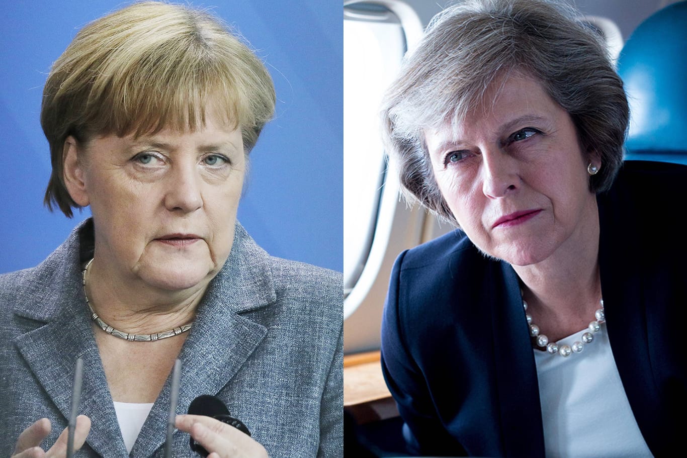 Mächtige Frauen Europas: Angela Merkel und Theresa May.