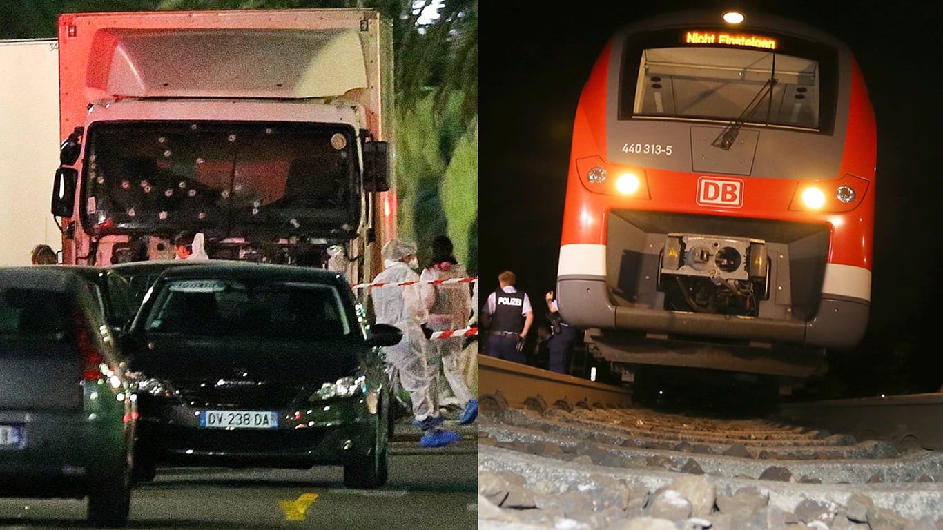 Bluttaten von Würzburg (rechts) und Nizza: Ist das Terrorismus oder etwas anderes?
