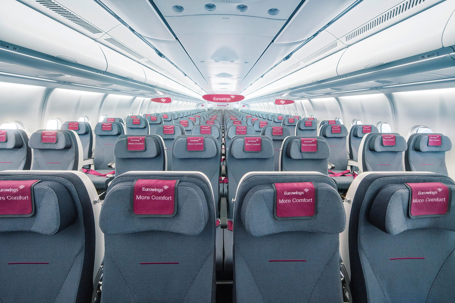 Bei Eurowings gibt es für mehr Beinfreiheit die "More Comfort Seats" in den Reihen 4 bis 10. Die Aufschläge betragen je nach Strecke zwischen 20 und 90 Euro.