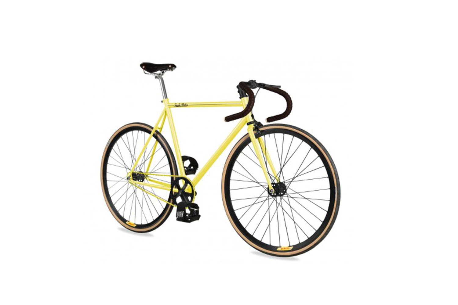 Das Fixie selbst per Konfigurator designen: Das gelbe Modell von Snake-Bikes mit schwarzen Details und Leder-Elementen von Brooks kostet etwa 1560 Euro.