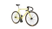 Das Fixie selbst per Konfigurator designen: Das gelbe Modell von Snake-Bikes mit schwarzen Details und Leder-Elementen von Brooks kostet etwa 1560 Euro.