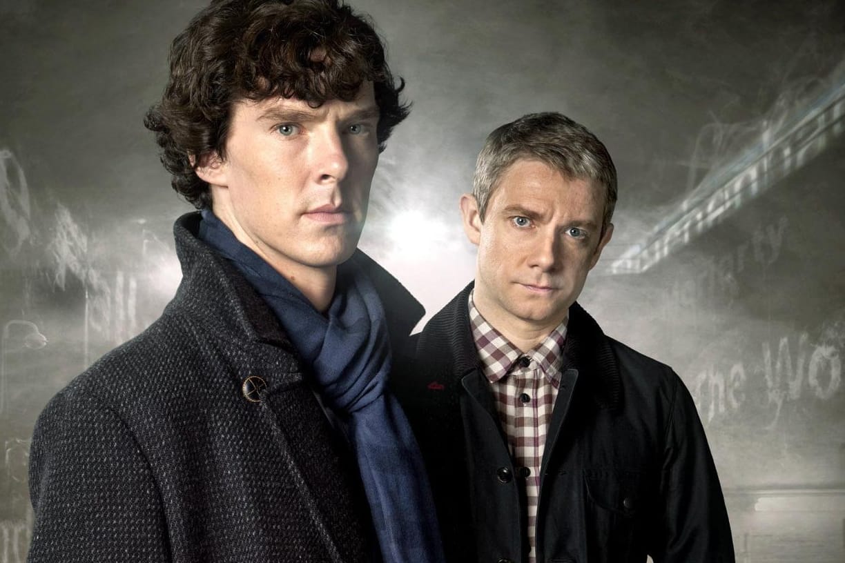 In der vierten Staffel der Erfolgsserie "Sherlock" loten Sherlock Holmes (Benedict Cumberbatch, l.) und Dr. Watson (Martin Freeman) erneut verbrecherische Abgründe aus.