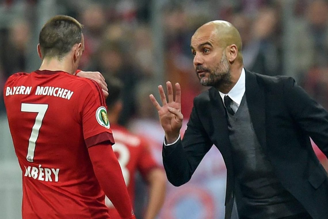 Franck Ribéry und Pep Guardiola während ihrer gemeinsamen Zeit beim FC Bayern.