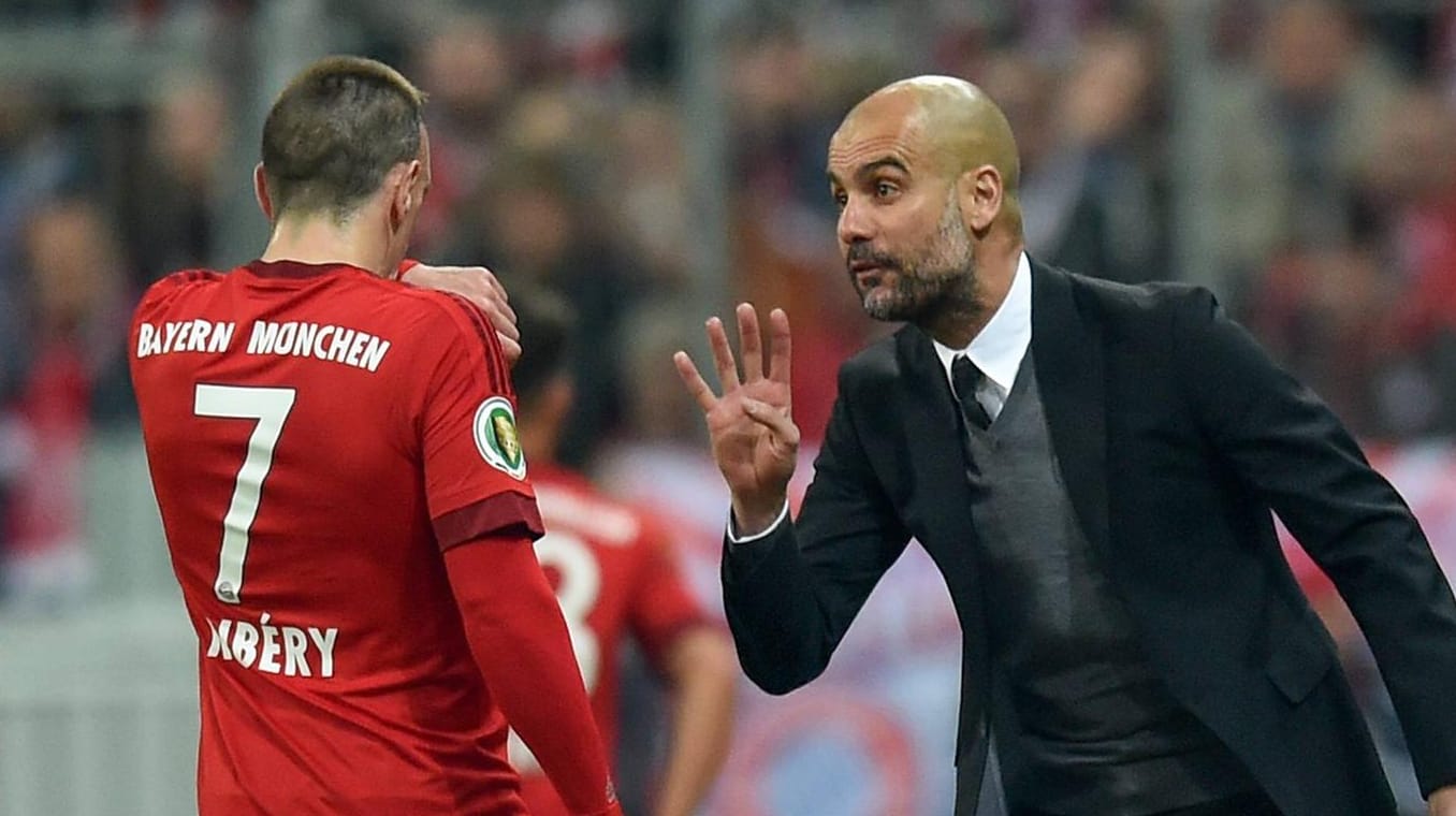 Franck Ribéry und Pep Guardiola während ihrer gemeinsamen Zeit beim FC Bayern.