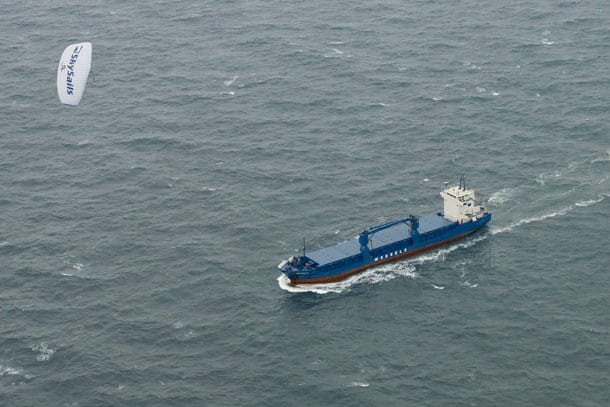 Zugdrachen zur Treibstoff-Einsparung auf hoher See: Das Konzept der Skysails GmbH klang zwar schlüssig, war in Tests aber weitaus weniger effizient als prognostiziert.