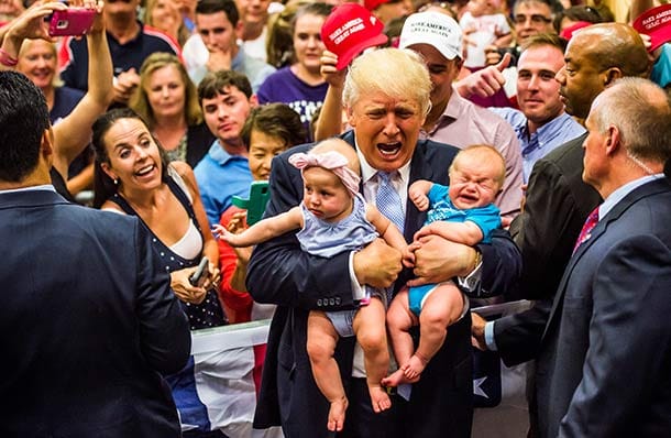 Trump liebt Babys – oder auch nicht.