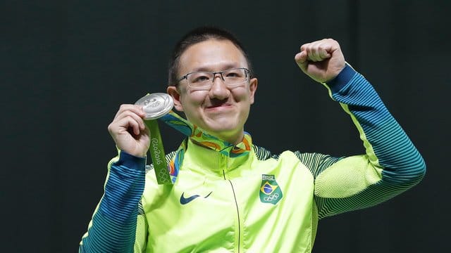 Der Brasilianer Felipe Almeida Wu gewann die Silbermedaille mit der Luftpistole. Der Brasilianer Felipe Almeida Wu gewann die Silbermedaille mit der Luftpistole.