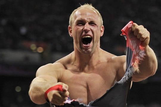 Diskus-Werfer Robert Harting holte 2012 in London die einzige Goldmedaille für die deutschen Leichtathleten.