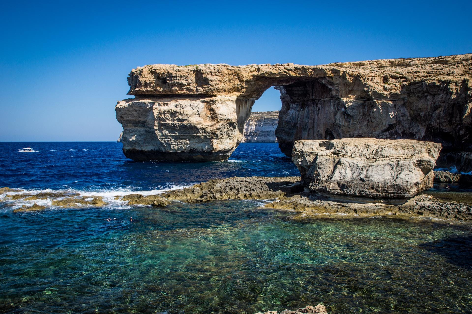 Das Felsentor "Azure Window" im Westen von Gozo.